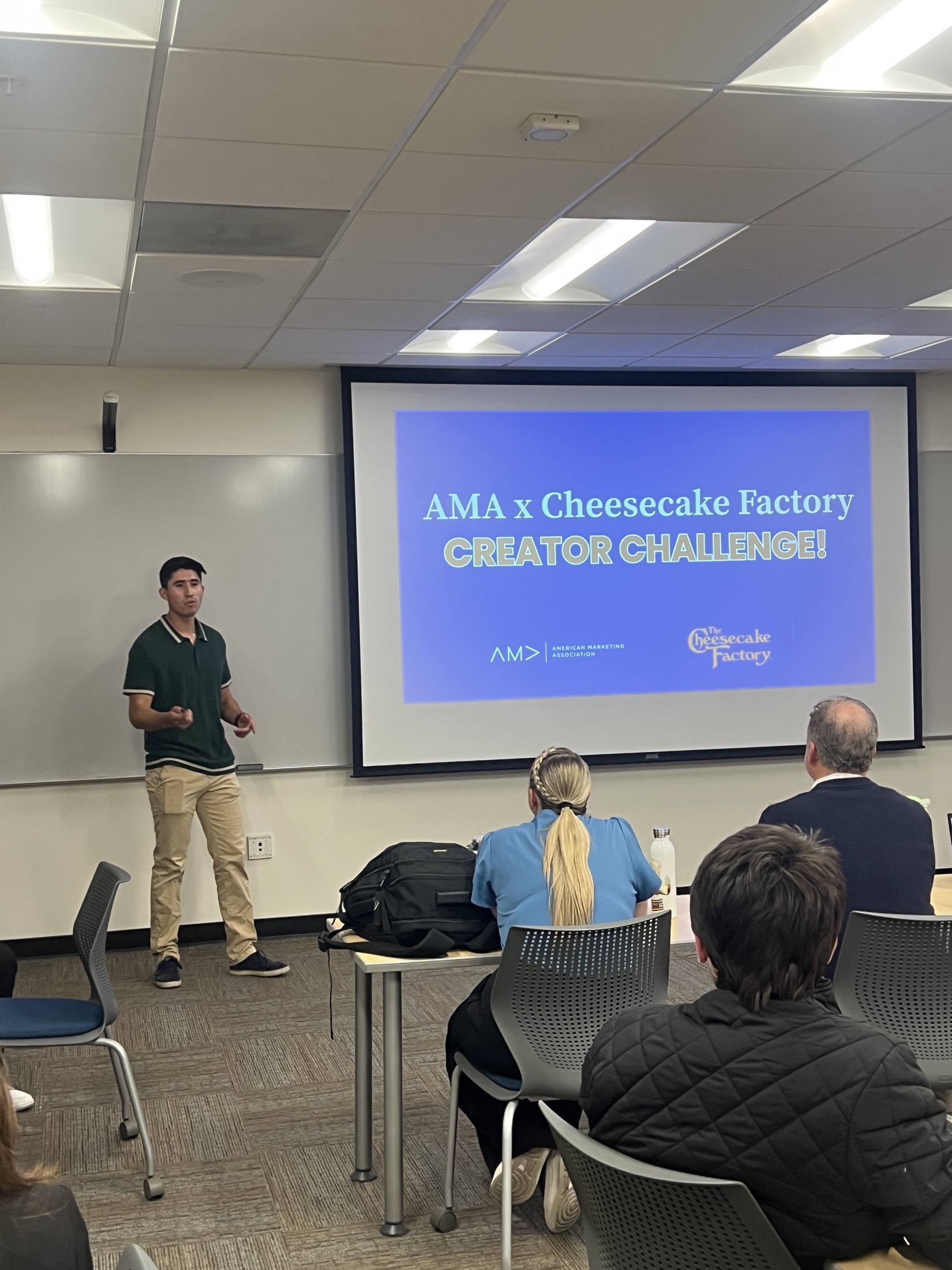Mateo presenting at the Creator Challenge